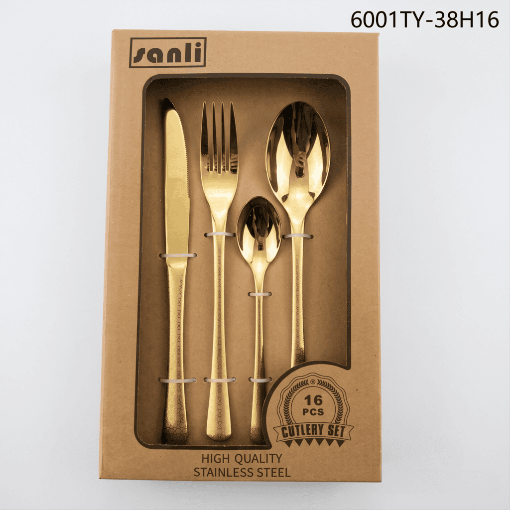 6001 16-Piece 18/0 Stainless Steel Flatware Set for Wholesale