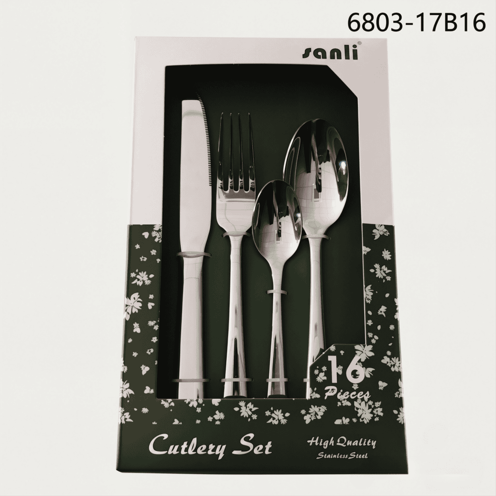 6803 16-Piece 18/0 Stainless Steel Flatware Set for Wholesale