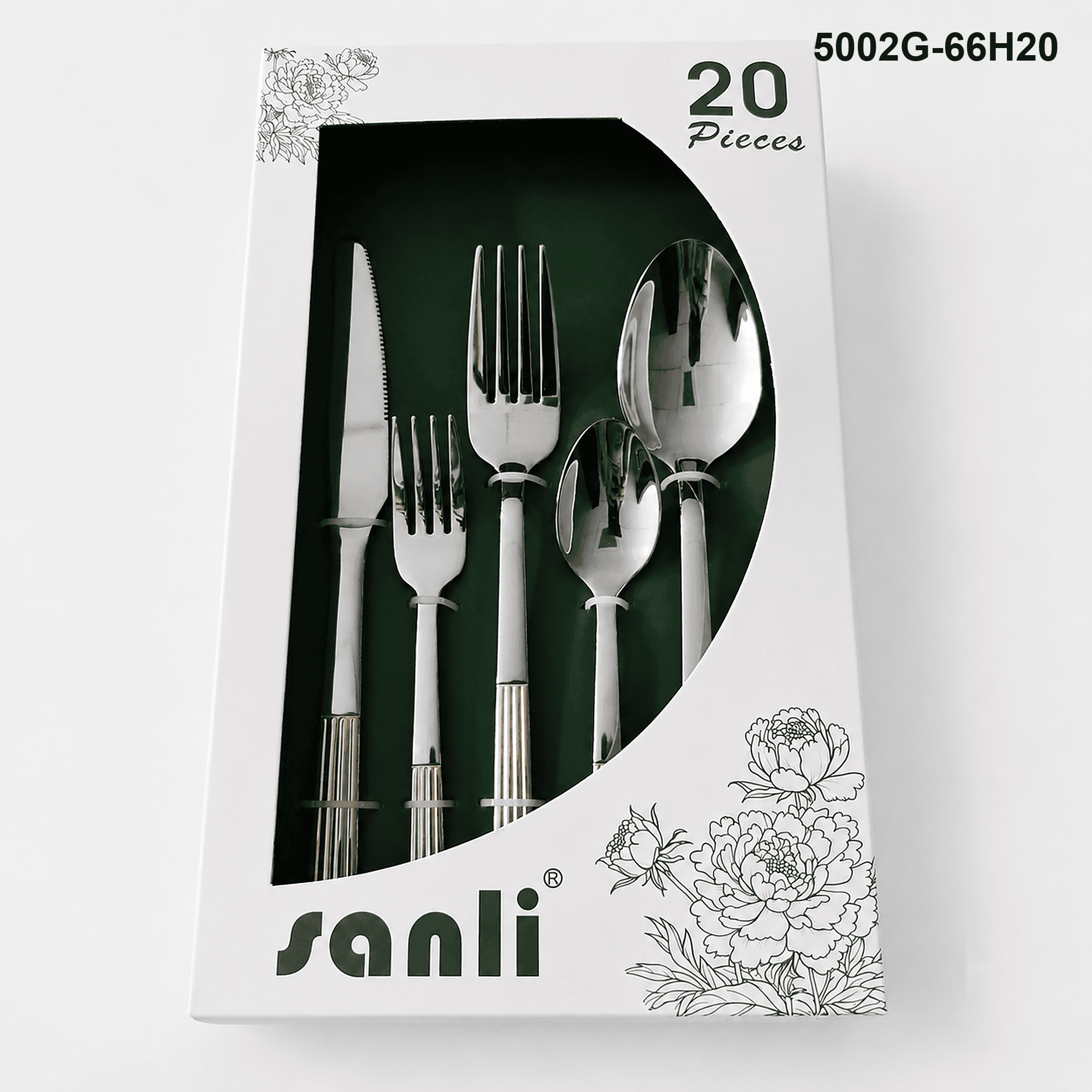 5002 20-piece flatware set 5002G-66H20 packaging