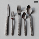 5003 20-Piece 18/0 Stainless Steel Organic Textured Handle Flatware Set for Wholesale product image
