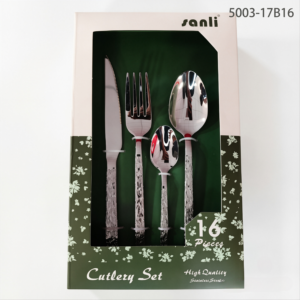 Sanli 5003 Silver 16-piece flatware set packaging image