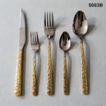 5003 20-Piece 18/0 Stainless Steel Organic Textured Handle Flatware Set for Wholesale product image