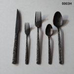 5003 20-Piece 18/0 Stainless Steel Organic Textured Handle Flatware Set for Wholesale product image