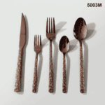 5003 20-Piece 18/0 Stainless Steel Organic Textured Handle Flatware Set for Wholesale product image