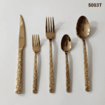 5003 20-Piece 18/0 Stainless Steel Organic Textured Handle Flatware Set for Wholesale product image