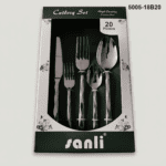 5005 20-Piece 18/0 Stainless Steel Faceted Handle Flatware Set for Wholesale product image