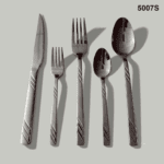 5007 20-Piece 18/0 Stainless Steel Diagonal Groove Handle Flatware Set for Wholesale product image