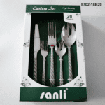 5702 20-Piece 18/0 Stainless Steel Braided Texture Handle Flatware Set for Wholesale product image