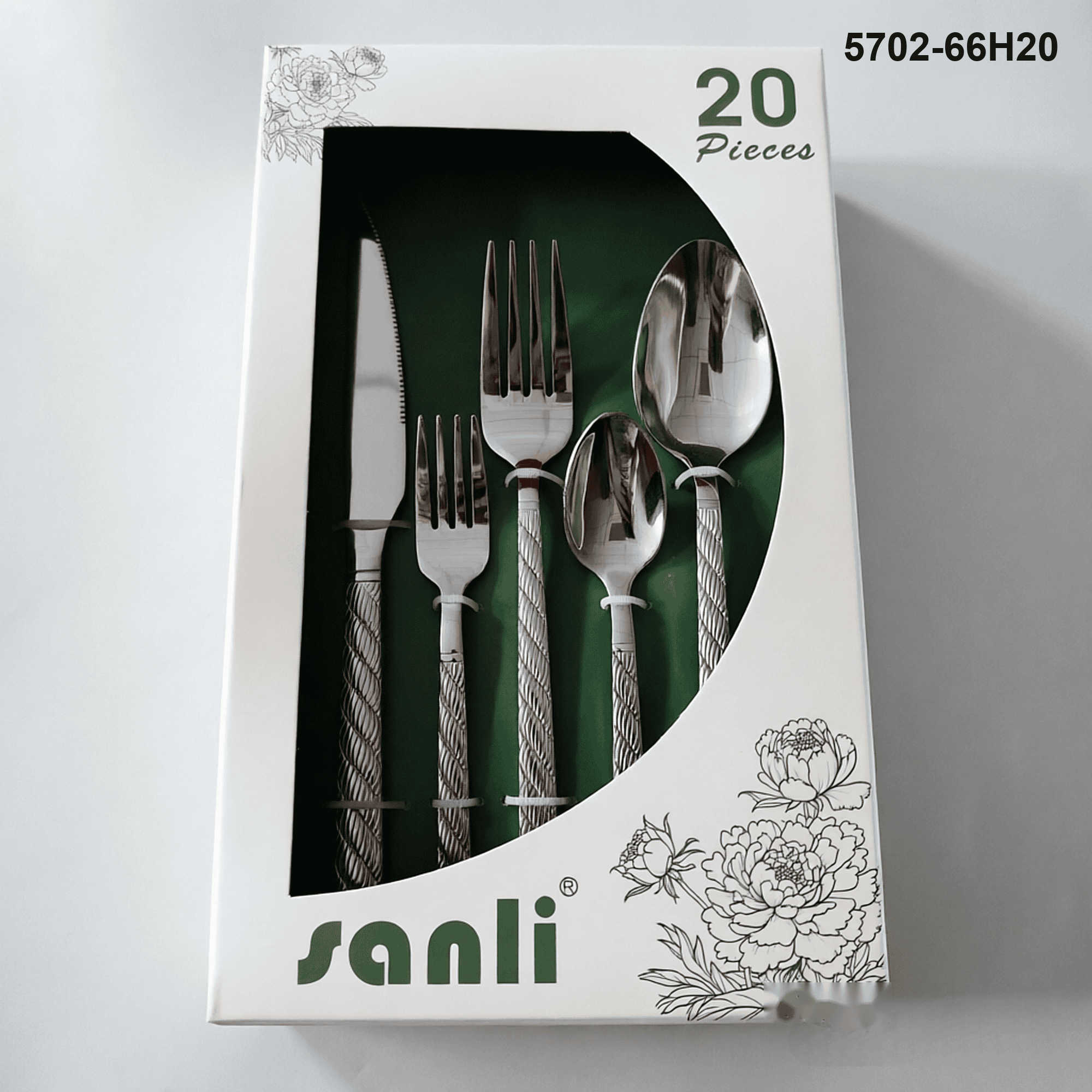 5702 20-piece flatware set 5702-66H20 packaging