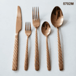 5702 20-Piece 18/0 Stainless Steel Braided Texture Handle Flatware Set for Wholesale product image