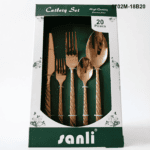 5702 20-Piece 18/0 Stainless Steel Braided Texture Handle Flatware Set for Wholesale product image
