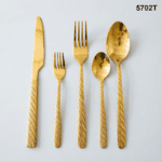 5702 20-Piece 18/0 Stainless Steel Braided Texture Handle Flatware Set for Wholesale product image