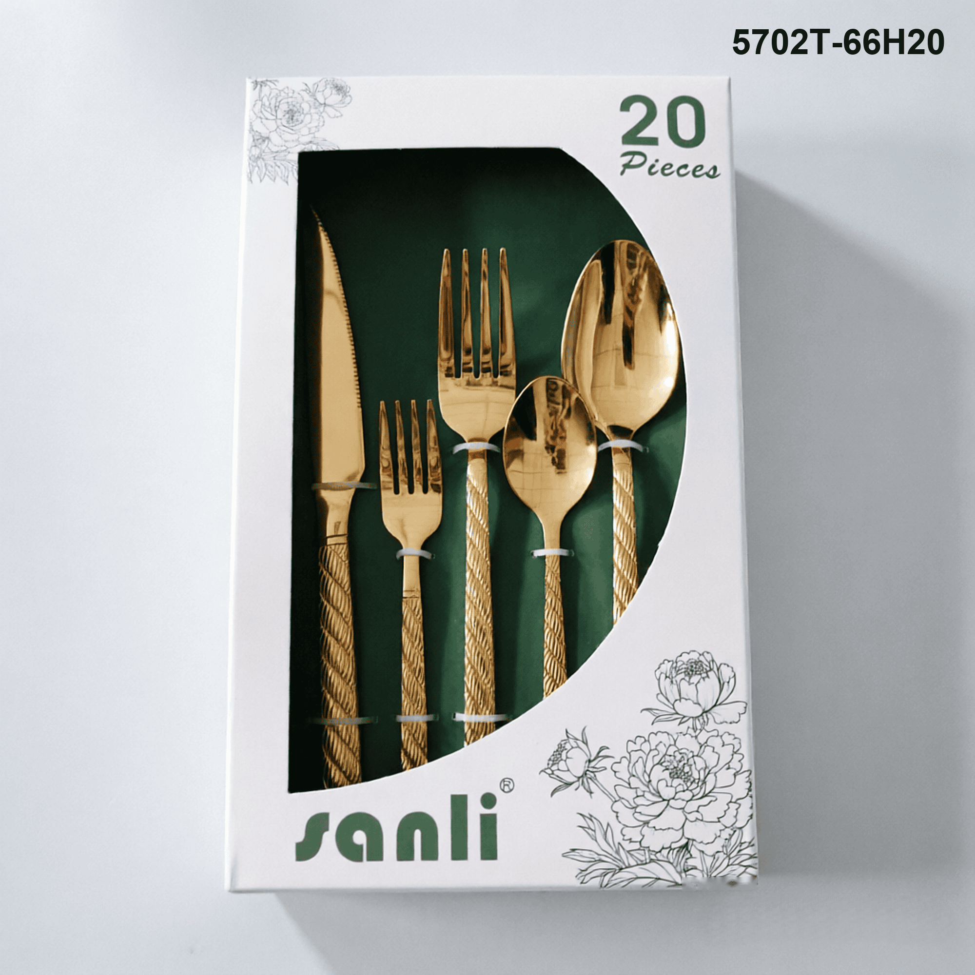 5702 20-piece flatware set 5702T-66H20 packaging