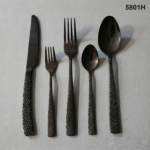 5801 20-Piece 18/0 Stainless Steel Pebble Textured Handle Flatware Set for Wholesale product image