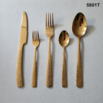 5801 20-Piece 18/0 Stainless Steel Pebble Textured Handle Flatware Set for Wholesale product image