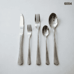 6004 20-Piece 18/0 Stainless Steel Fluted Fan Handle Flatware Set for Wholesale product image