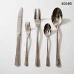 6004 20-Piece 18/0 Stainless Steel Fluted Fan Handle Flatware Set for Wholesale product image
