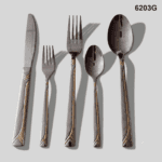 6203 20-Piece 18/0 Stainless Steel Gold Accent Inlay Handle Flatware Set for Wholesale product image