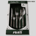 6203 20-Piece 18/0 Stainless Steel Gold Accent Inlay Handle Flatware Set for Wholesale product image