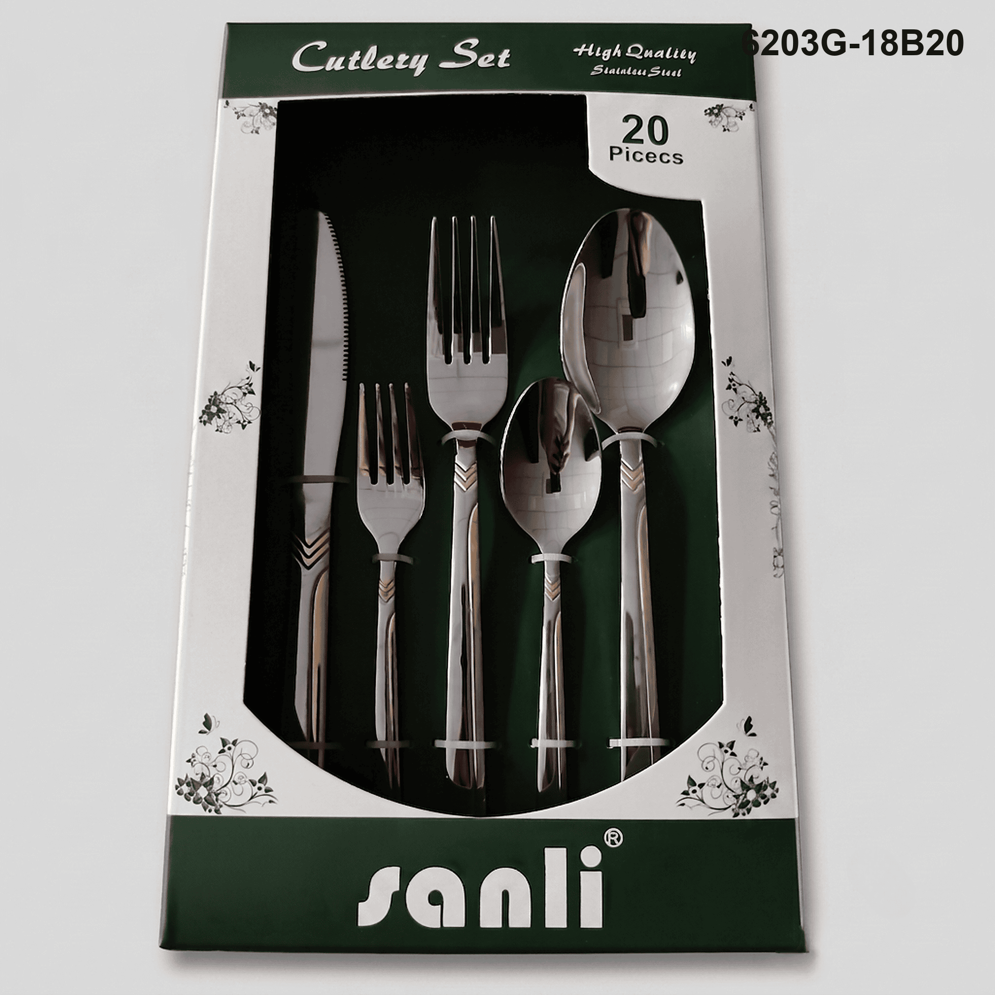 6203 20-piece flatware set 6203G-18B20 packaging