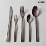 6204 20-Piece 18/0 Stainless Steel Slim Recessed Texture Handle Flatware Set for Wholesale product image
