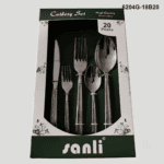 6204 20-Piece 18/0 Stainless Steel Slim Recessed Texture Handle Flatware Set for Wholesale product image
