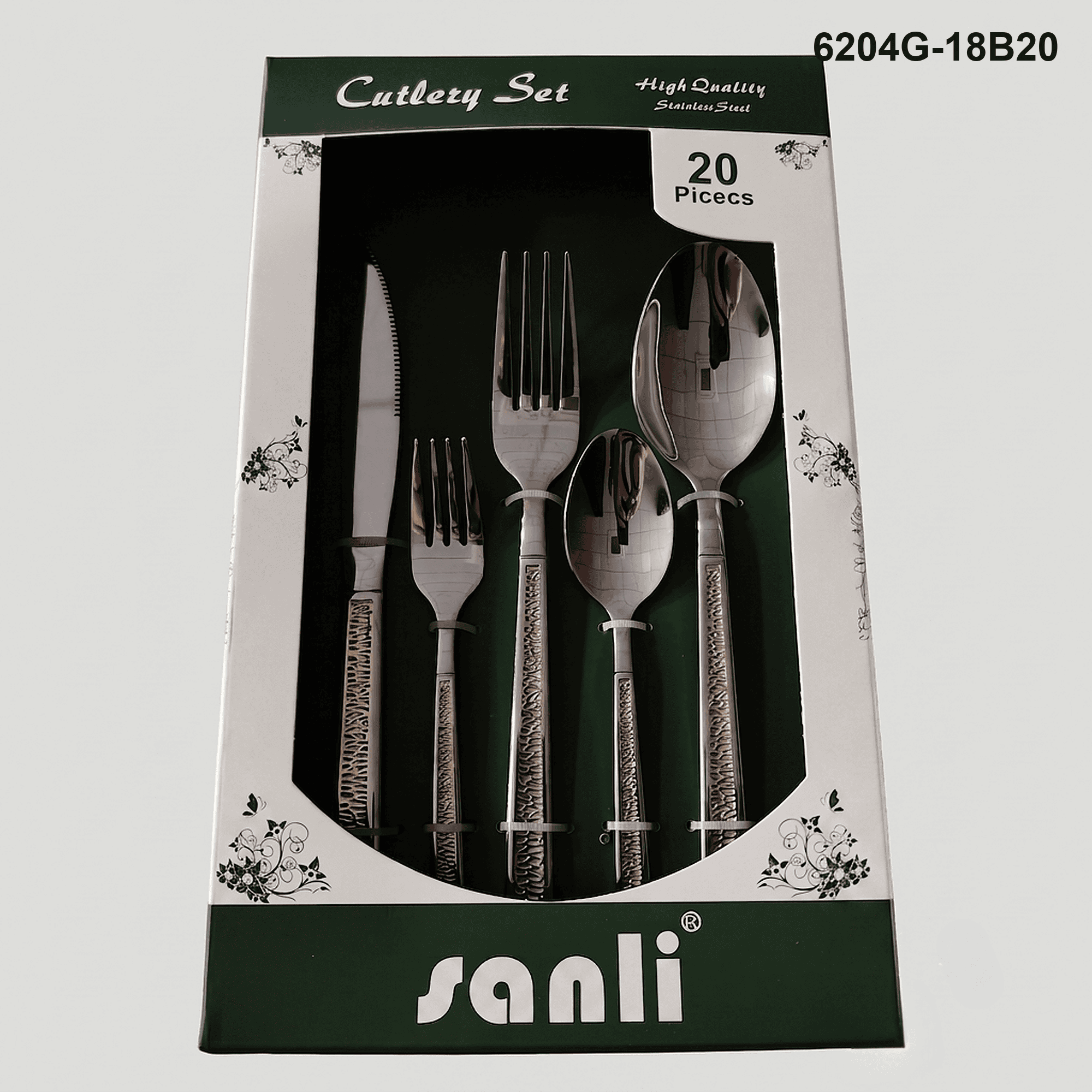 6204 20-piece flatware set 6204G-18B20 packaging