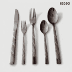 6205 20-Piece 18/0 Stainless Steel Gold Ribbon Accent Handle Flatware Set for Wholesale product image