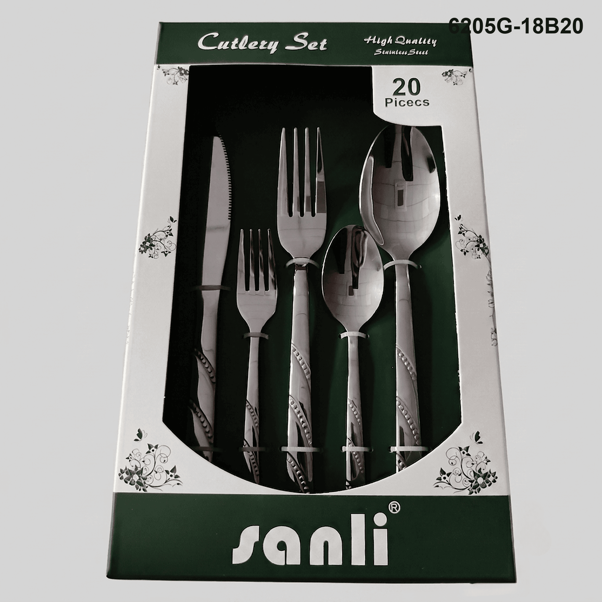 6205 20-piece flatware set 6205G-18B20 packaging