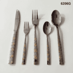 6206 20-Piece 18/0 Stainless Steel Gold Segmented Accent Handle Flatware Set for Wholesale product image
