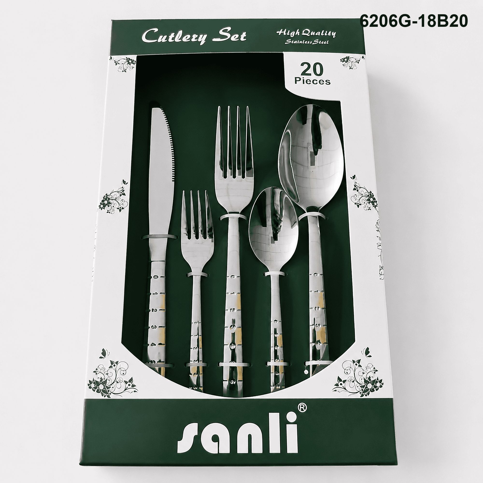 6206 20-piece flatware set 6206G-18B20 packaging