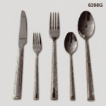 6208 20-Piece 18/0 Stainless Steel Gold Textured Border Handle Flatware Set for Wholesale product image