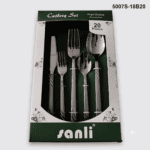 5007 20-Piece 18/0 Stainless Steel Diagonal Groove Handle Flatware Set for Wholesale product image