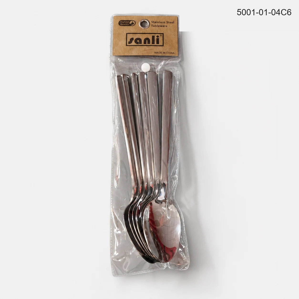 5001-01-04C6: 6 spoons · bag, silver finish