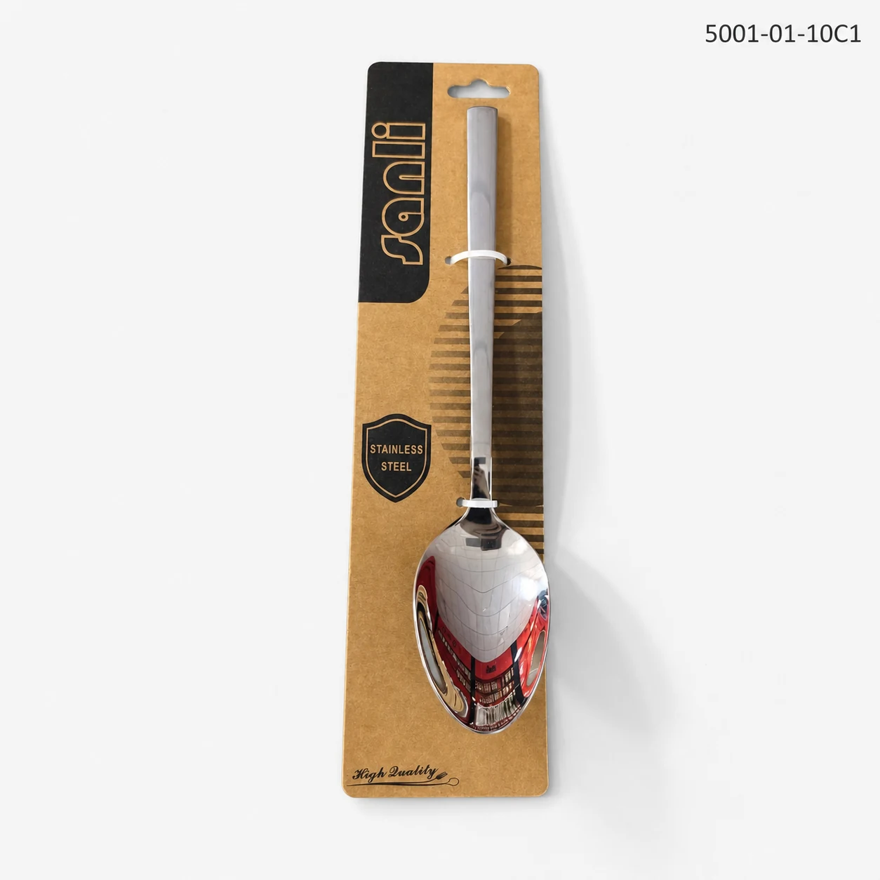 5001-01-10C1: 1 spoon · yellow card, silver finish