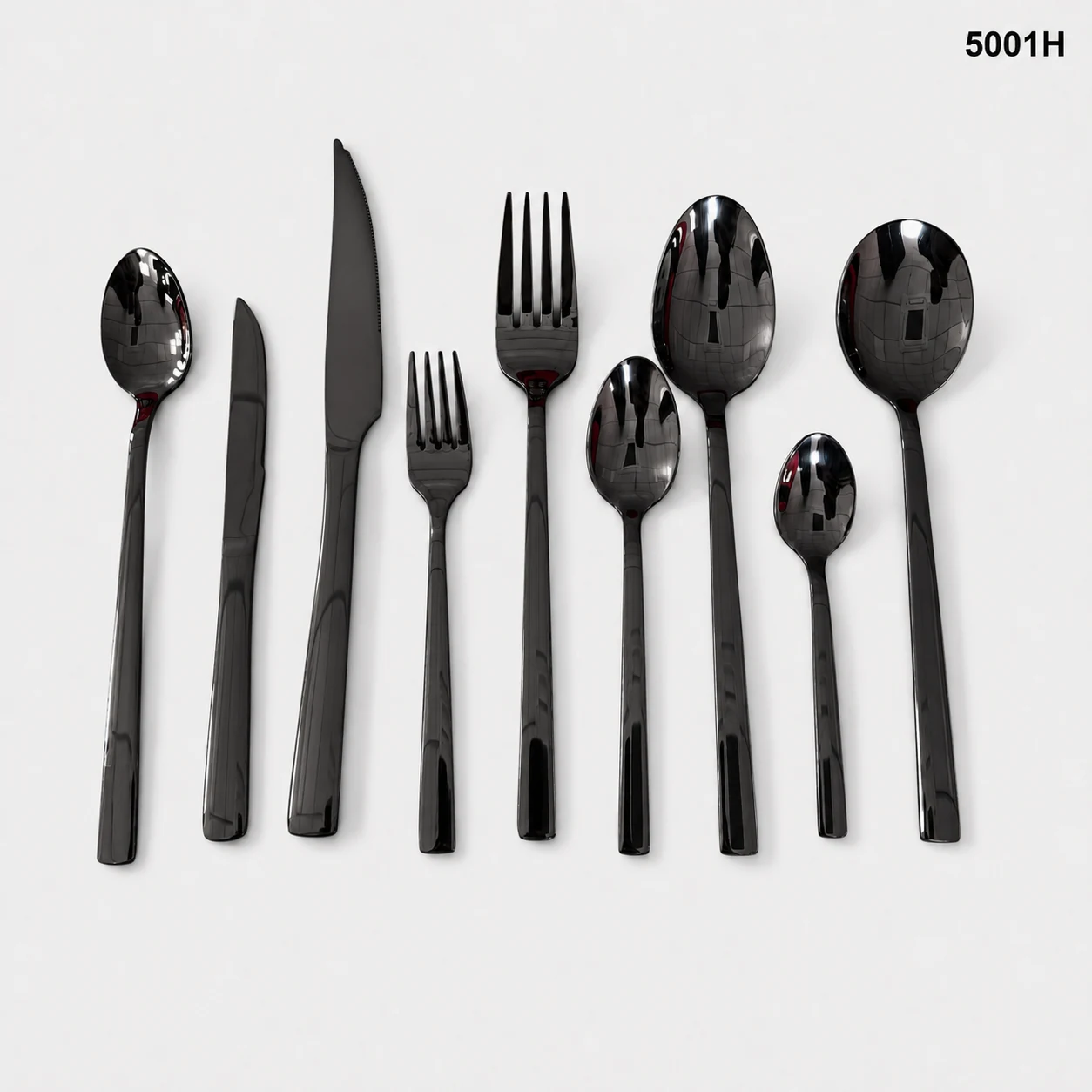 5001H collection: nine individual cutlery types in black finish