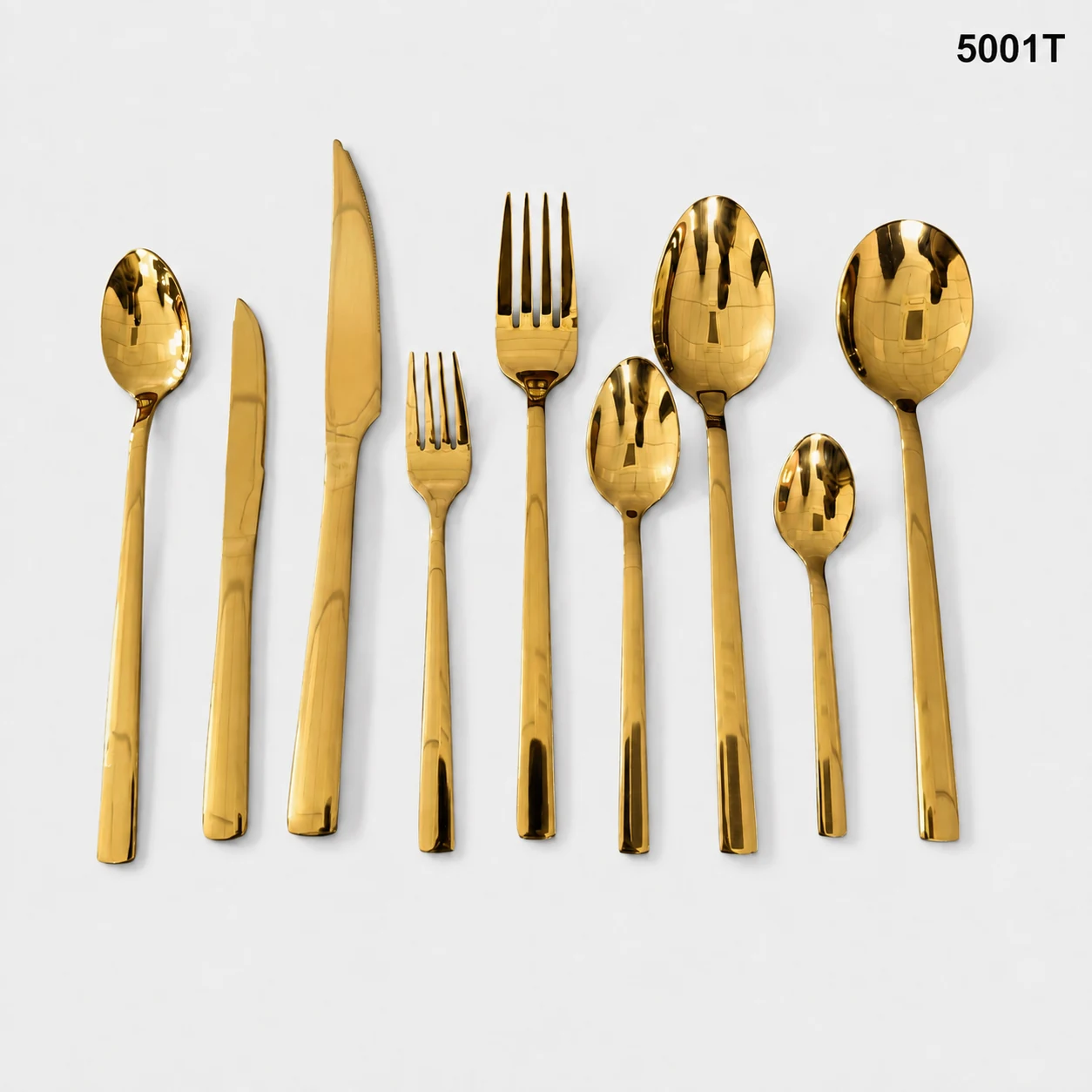 5001T collection: nine individual cutlery types in gold finish