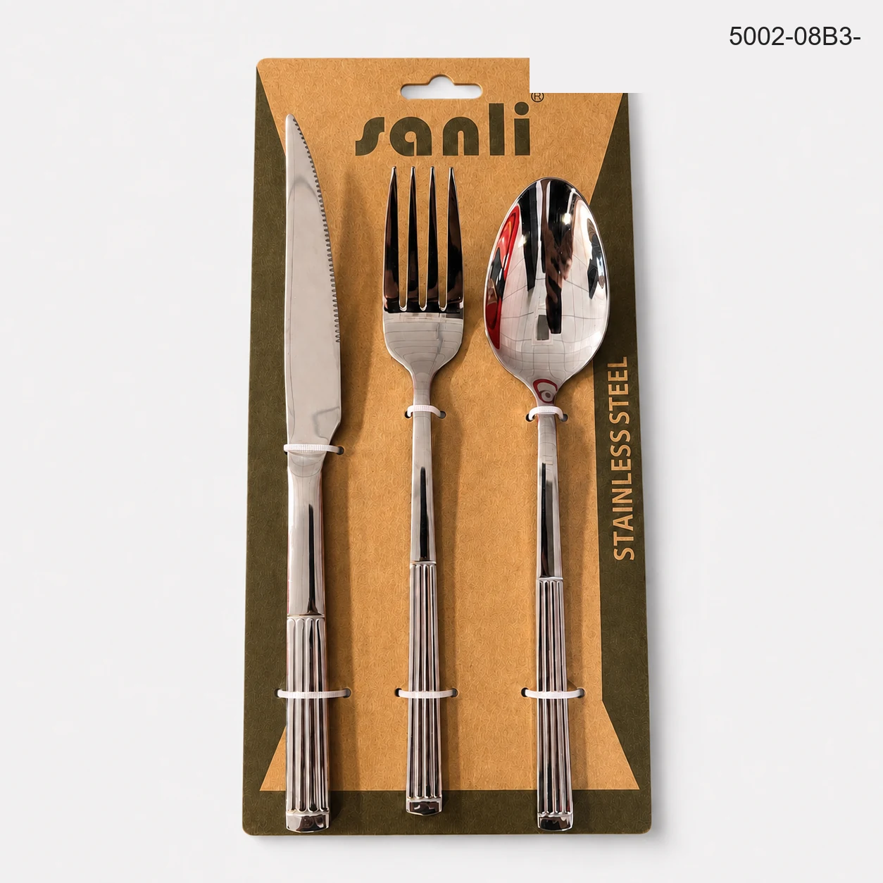5002-08B3: 3-piece yellow card, silver finish