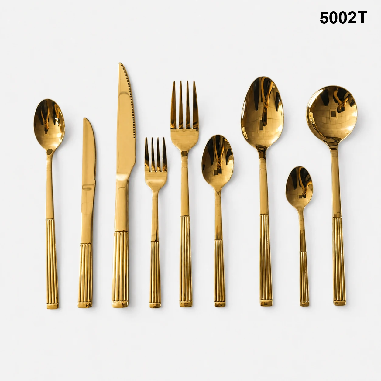 5002T collection: nine individual cutlery types in gold finish