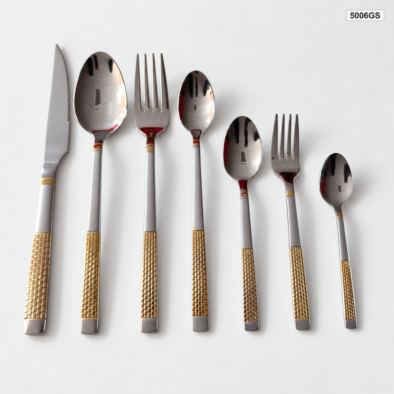 5006 cutlery with gold-accented handles