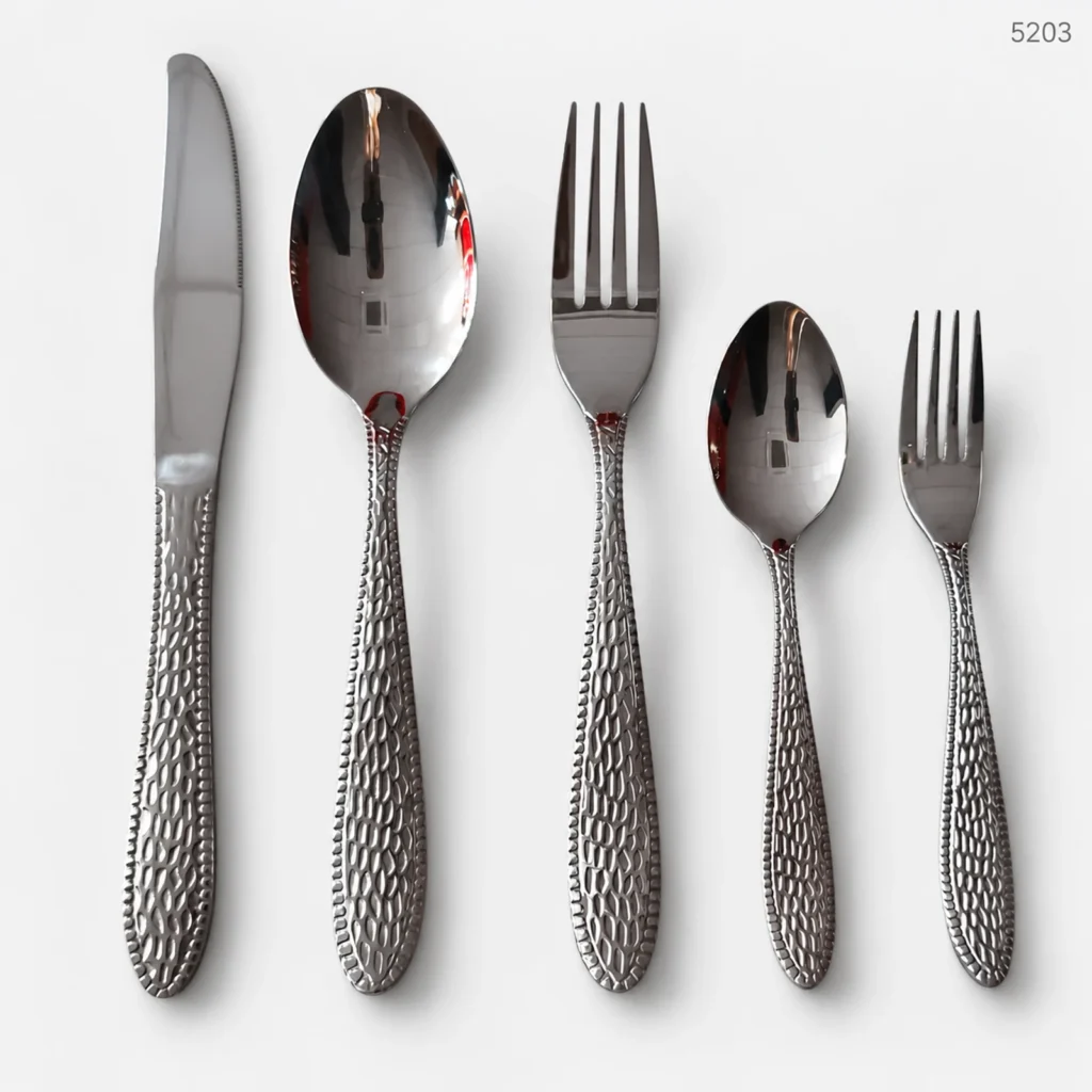 5203 18/0 cutlery with textured handles