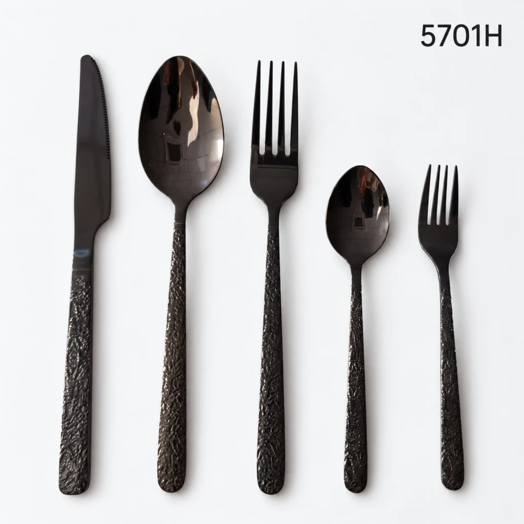 5701 18/0 cutlery with textured handles