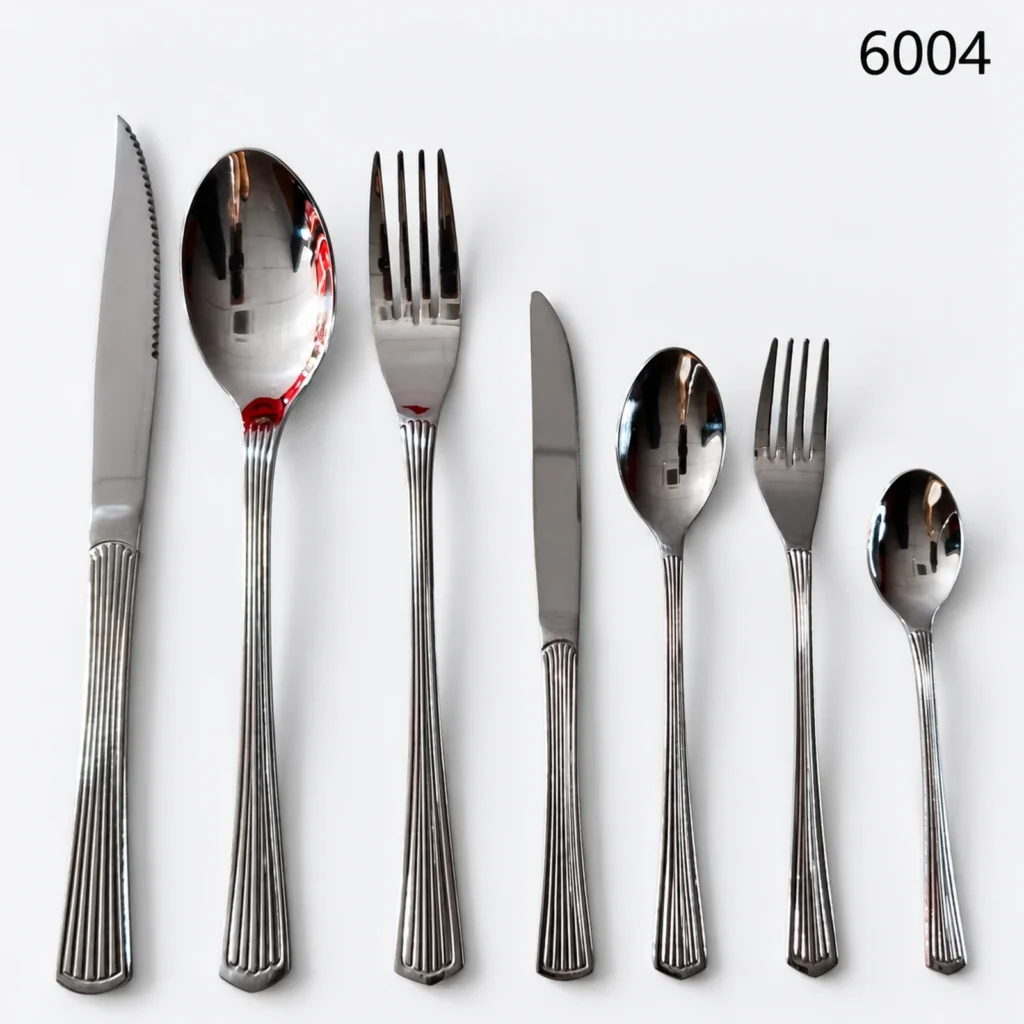 6004 18/0 cutlery with fluted handles