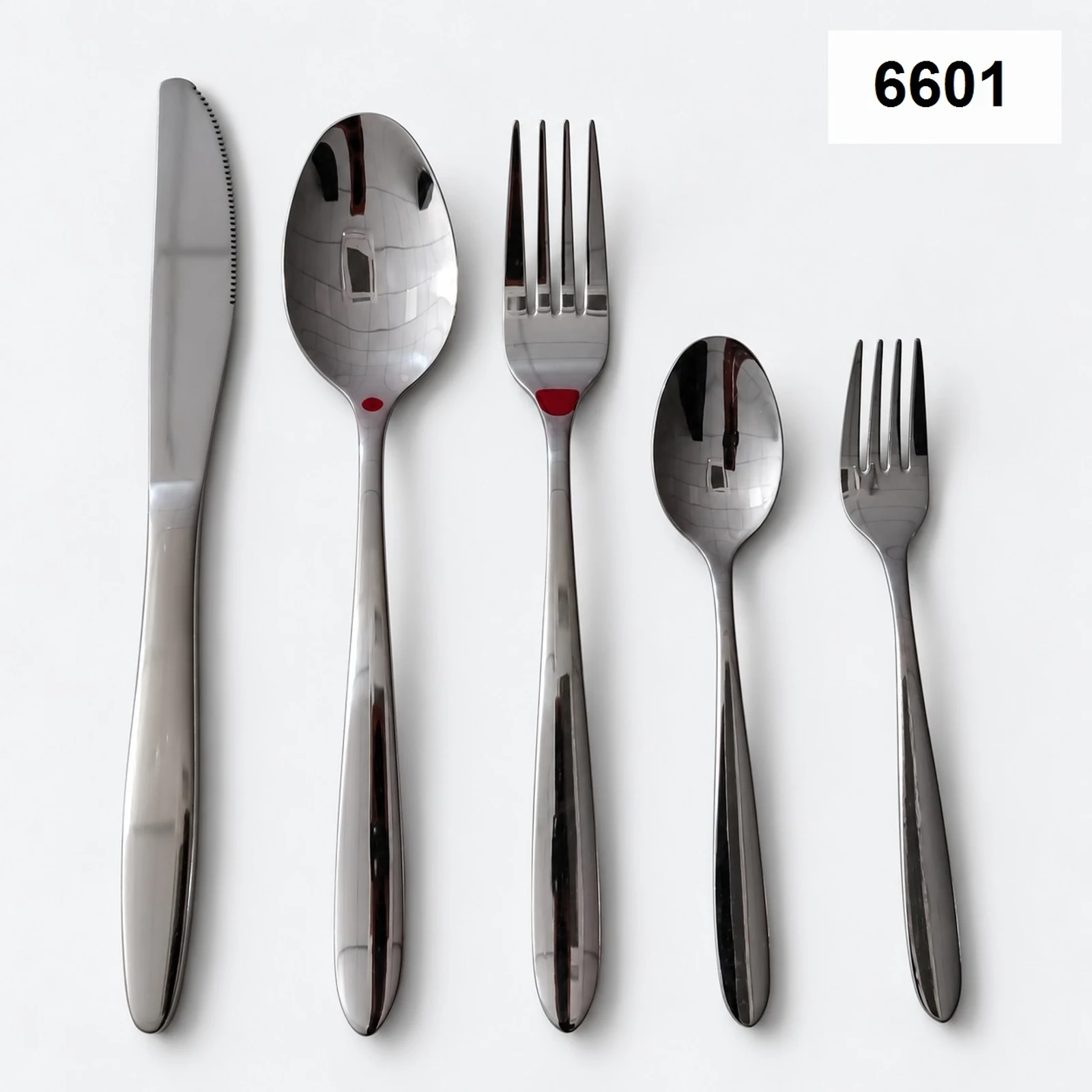 6601 18/0 cutlery with smooth tapered handles