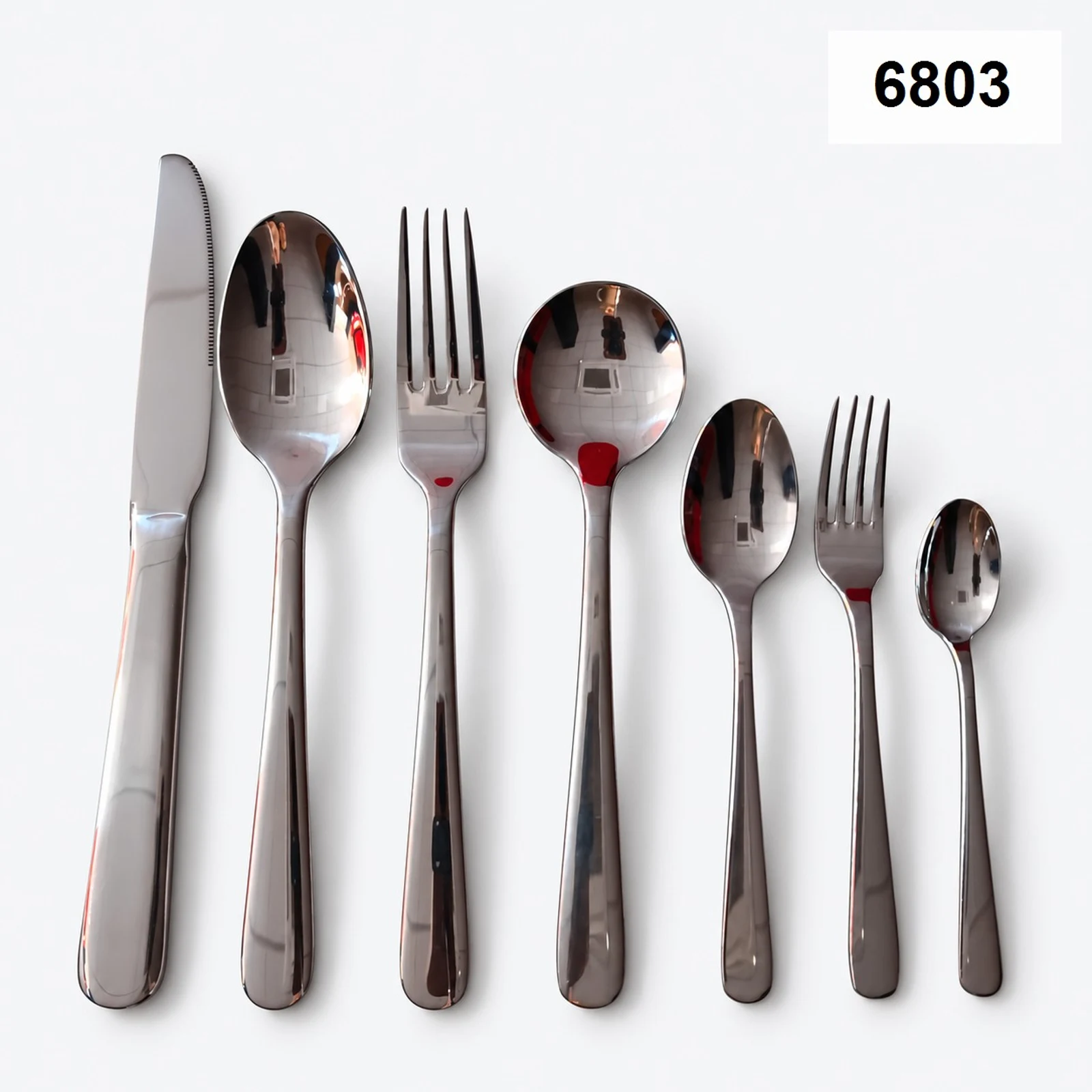 6803 18/0 cutlery with smooth rounded handles